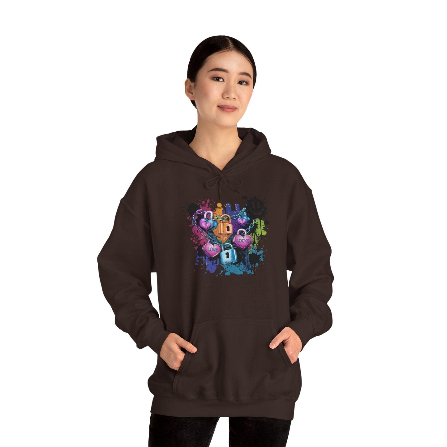 Colorful Heart Hoodie - Colorful Heart Art Streetwear - SosirrealByDesign