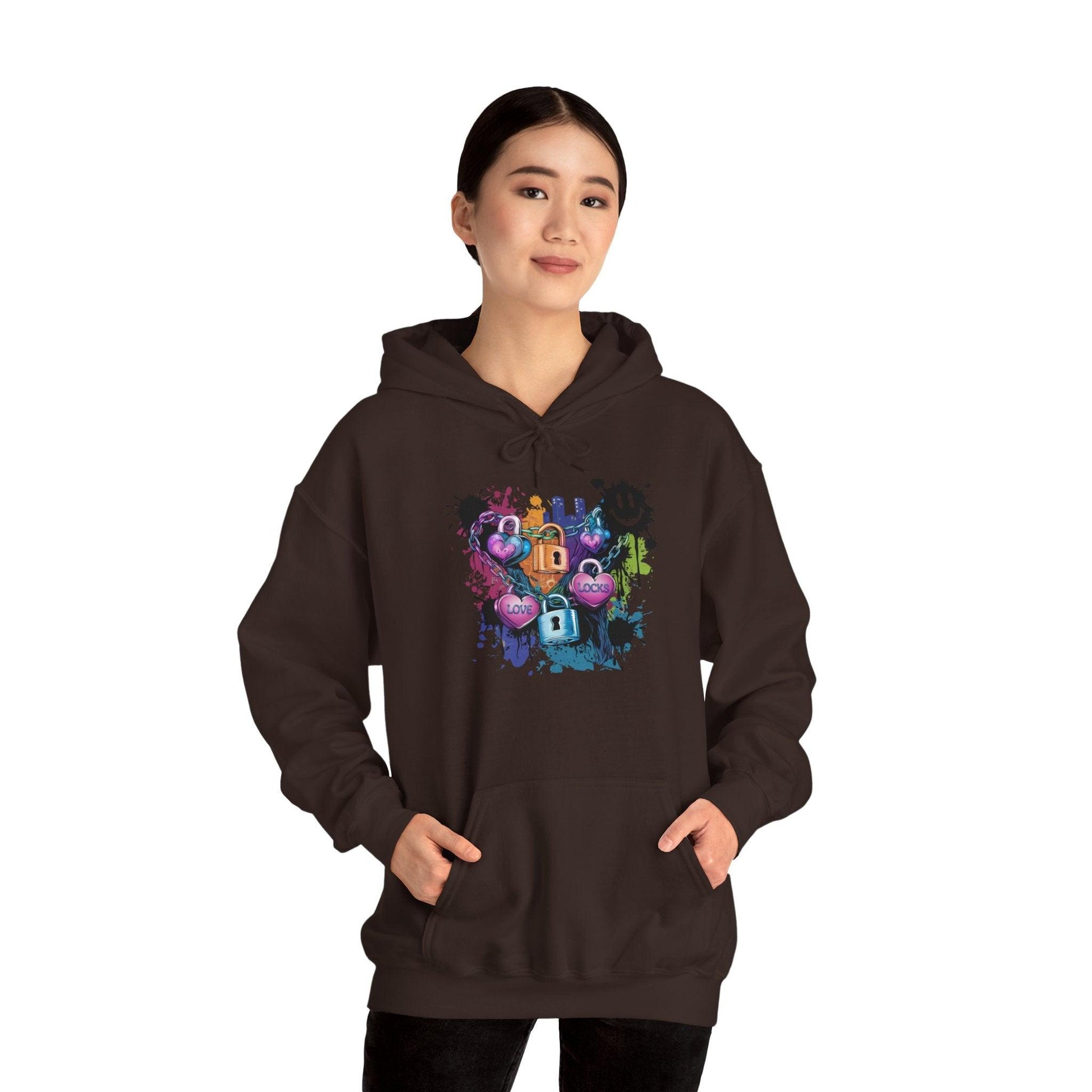 Colorful Heart Hoodie - Colorful Heart Art Streetwear - SosirrealByDesign