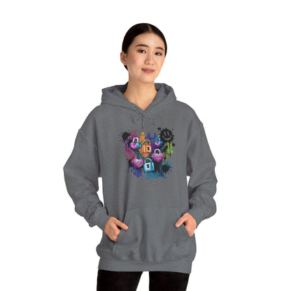 Colorful Heart Hoodie - Colorful Heart Art Streetwear - SosirrealByDesign