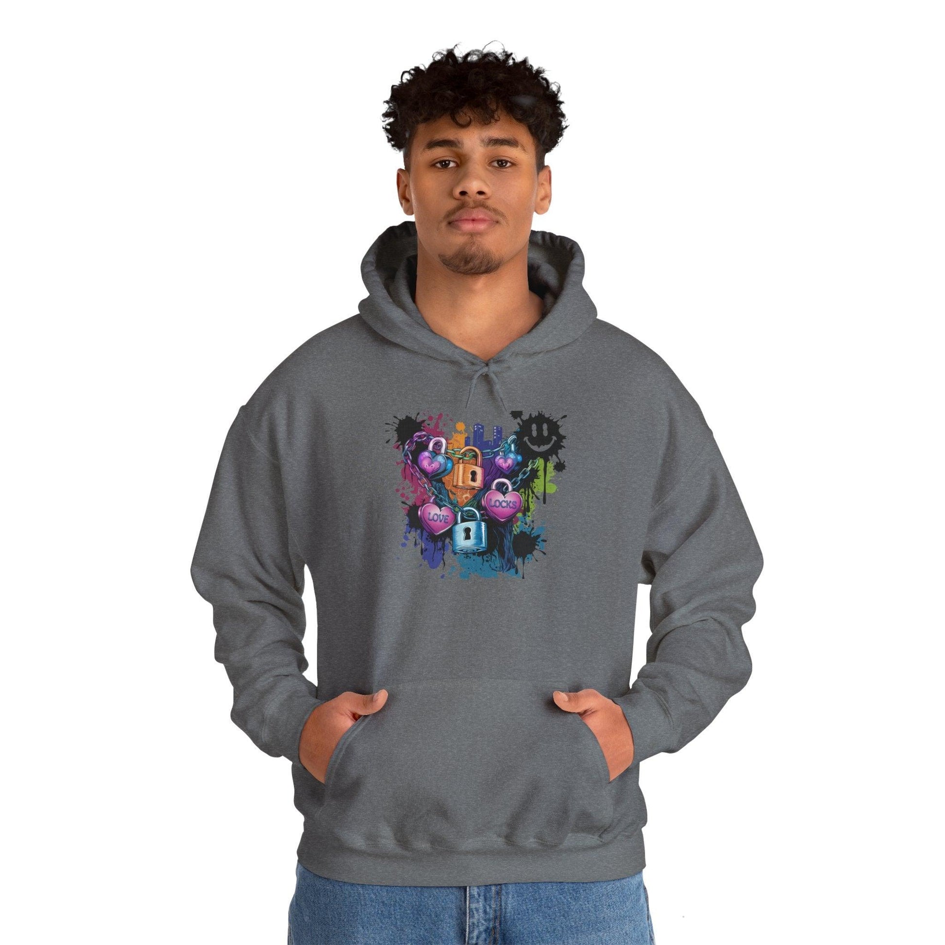 Colorful Heart Hoodie - Colorful Heart Art Streetwear - SosirrealByDesign