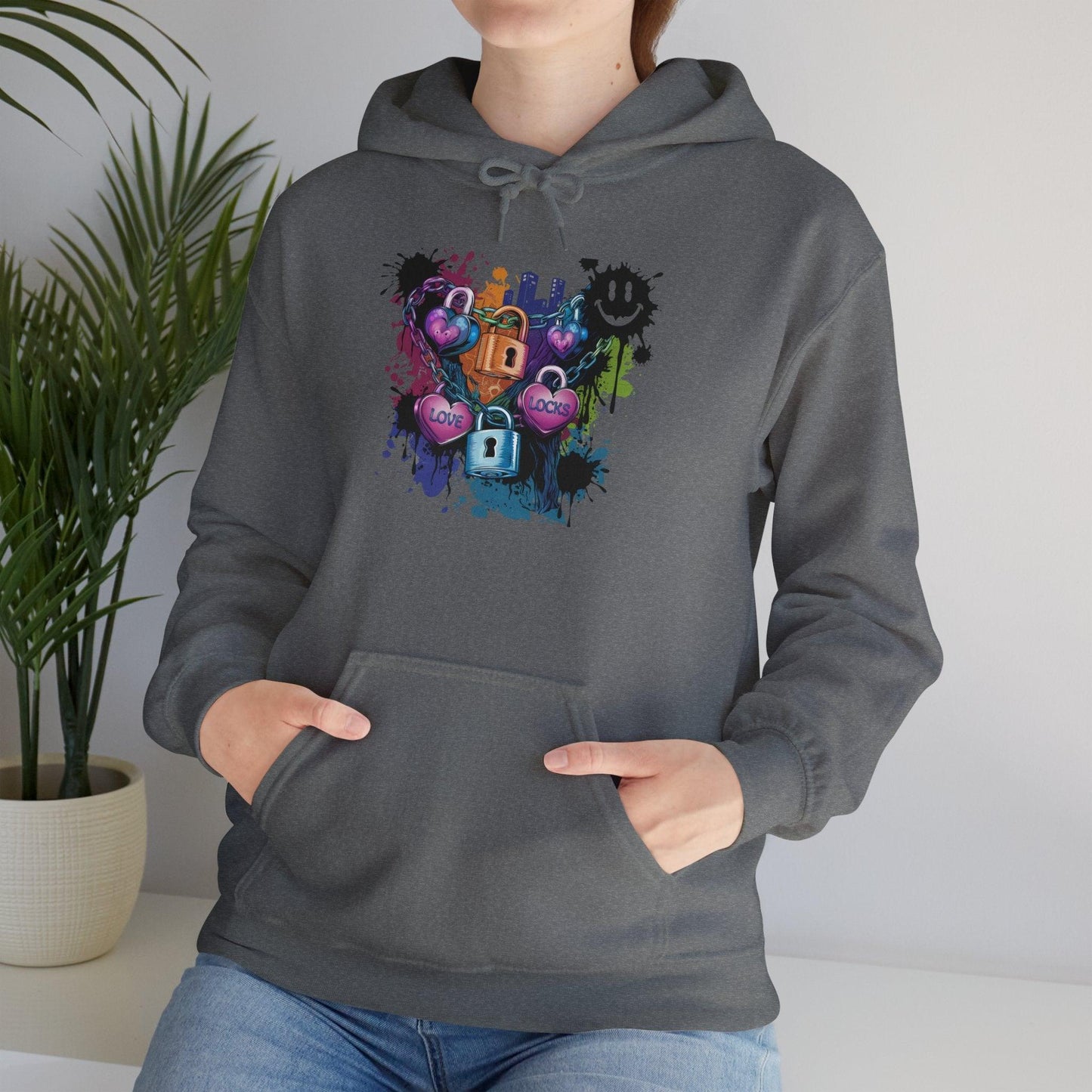 Colorful Heart Hoodie - Colorful Heart Art Streetwear - SosirrealByDesign