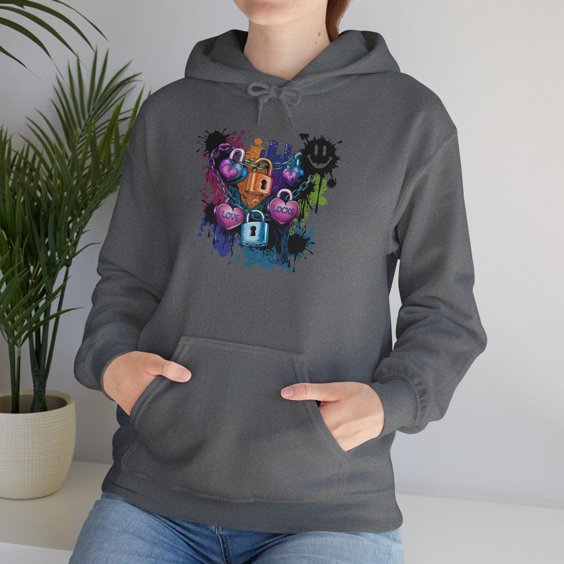 Colorful Heart Hoodie - Colorful Heart Art Streetwear - SosirrealByDesign