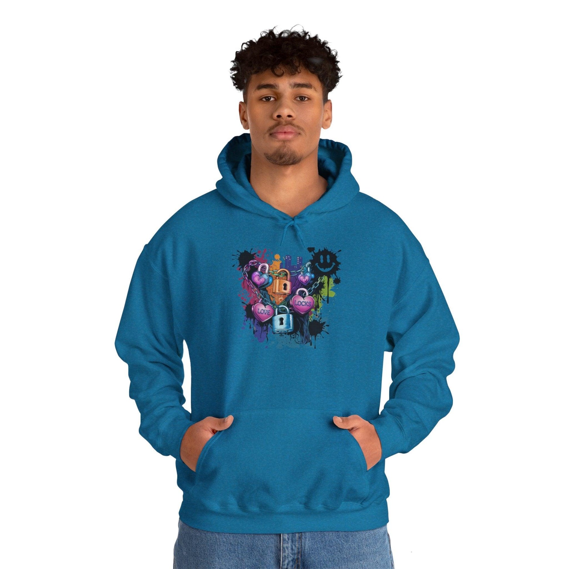 Colorful Heart Hoodie - Colorful Heart Art Streetwear - SosirrealByDesign