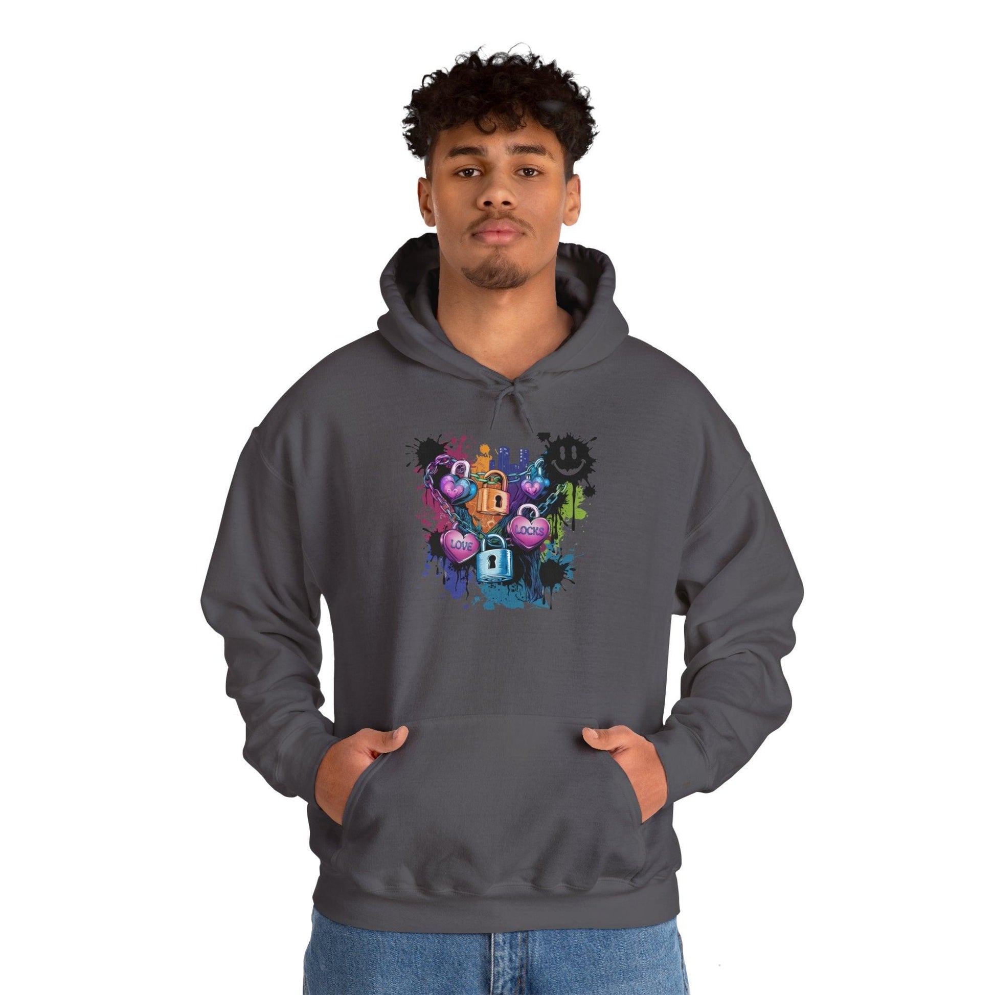 Colorful Heart Hoodie - Colorful Heart Art Streetwear - SosirrealByDesign