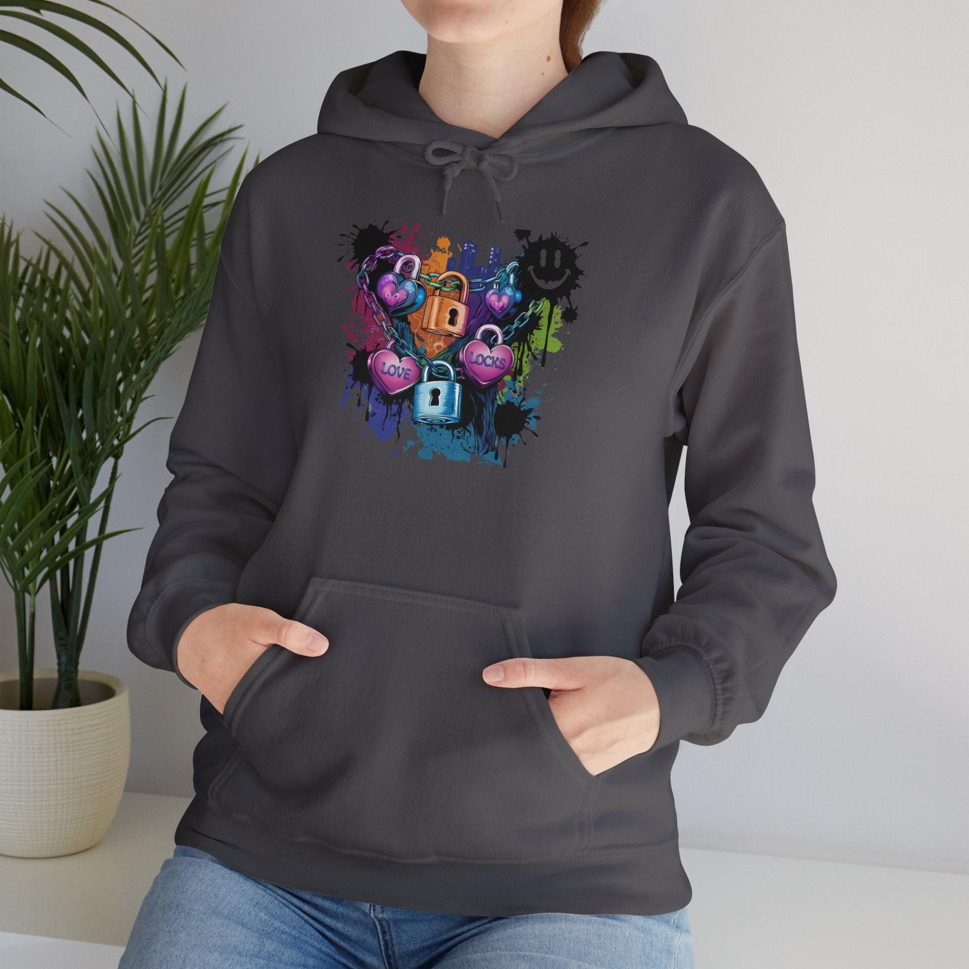 Colorful Heart Hoodie - Colorful Heart Art Streetwear - SosirrealByDesign