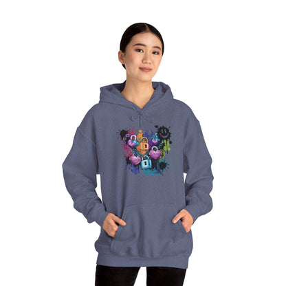 Colorful Heart Hoodie - Colorful Heart Art Streetwear - SosirrealByDesign