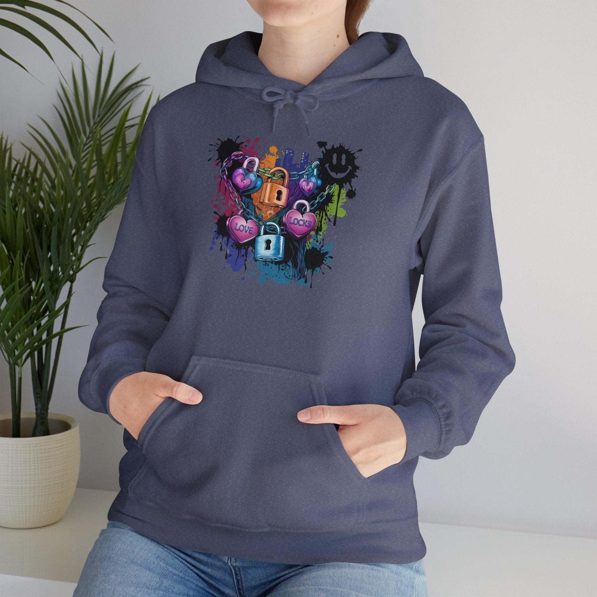 Colorful Heart Hoodie - Colorful Heart Art Streetwear - SosirrealByDesign