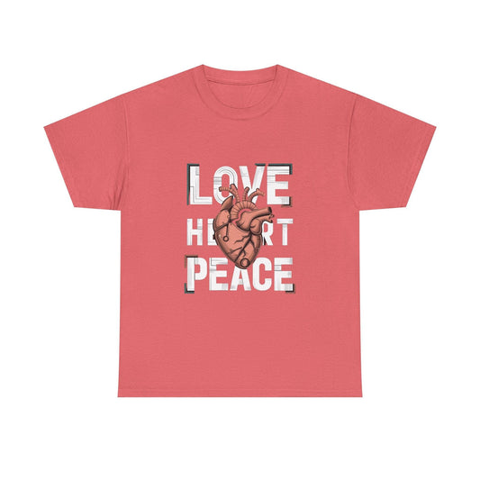 Lov3 H3art P3ace Tshirt - Unique Design for Peace Lovers - SosirrealByDesign