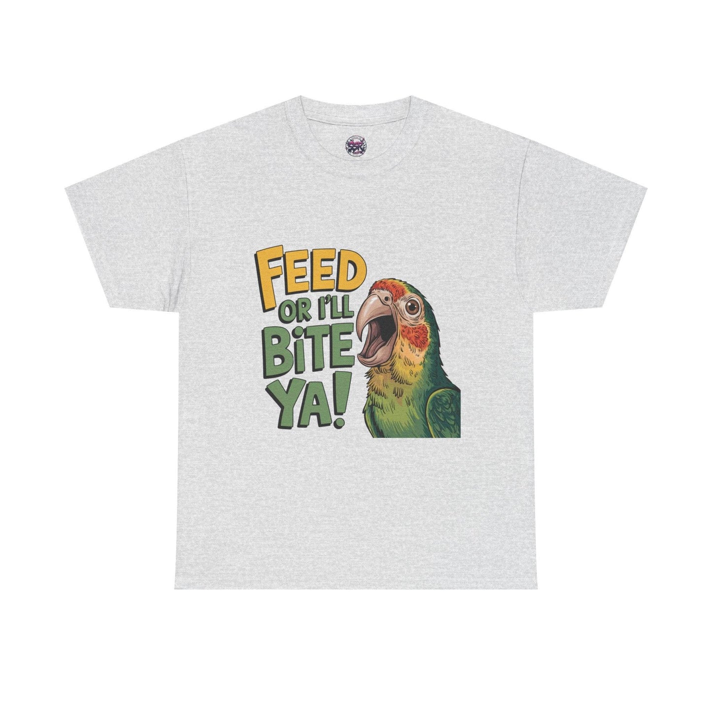 Funny Parrot T-Shirt - Feed or I'll Bite Ya! - SosirrealByDesign