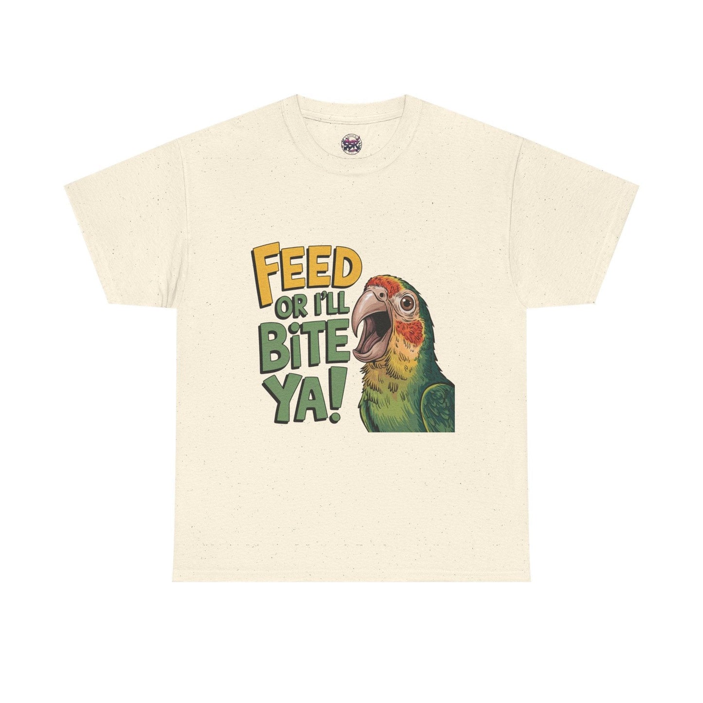 Funny Parrot T-Shirt - Feed or I'll Bite Ya! - SosirrealByDesign