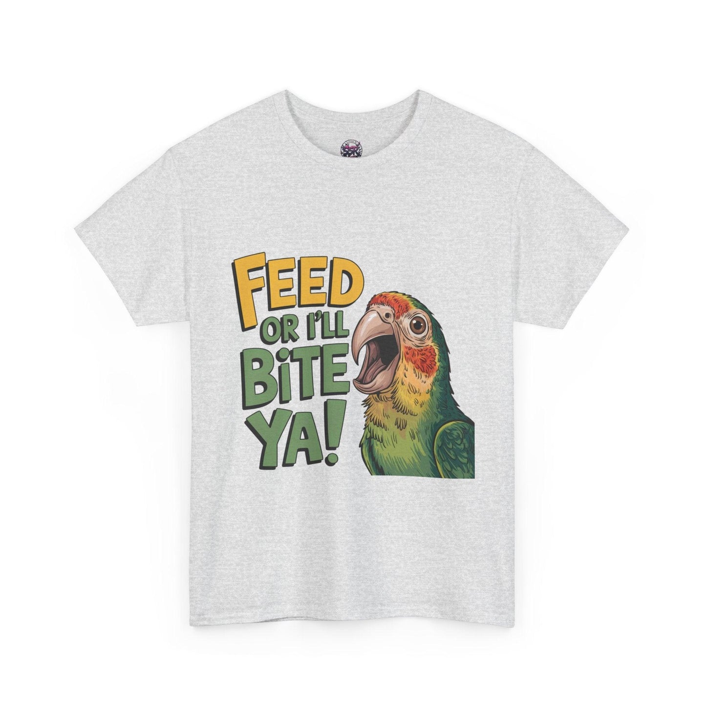 Funny Parrot T-Shirt - Feed or I'll Bite Ya! - SosirrealByDesign