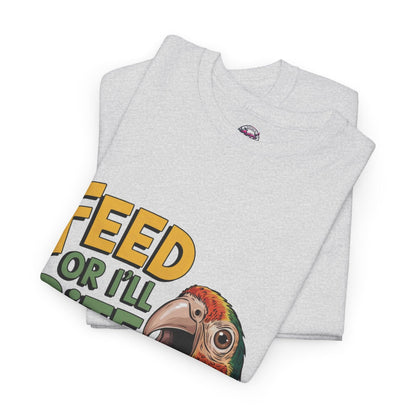 Funny Parrot T-Shirt - Feed or I'll Bite Ya! - SosirrealByDesign