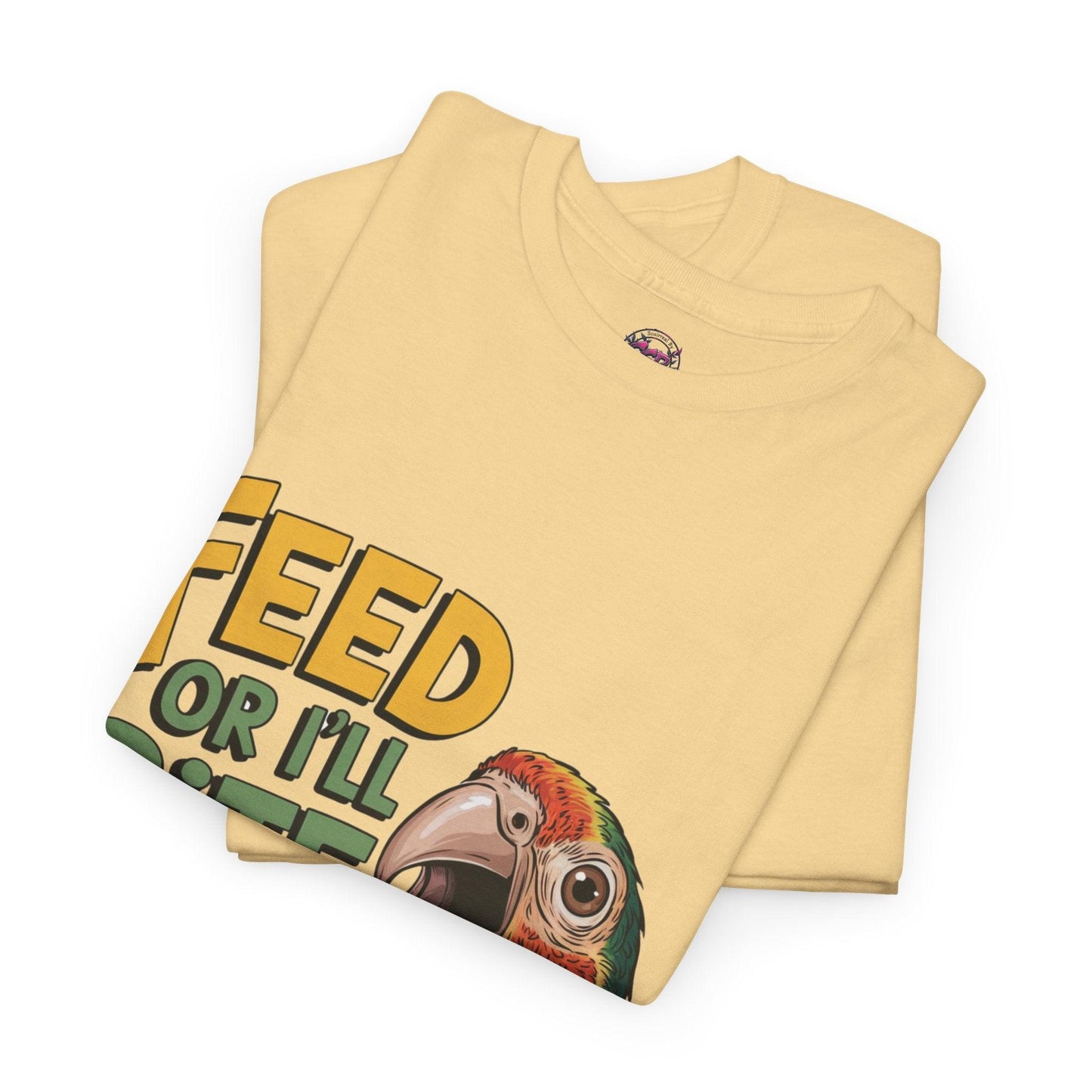 Funny Parrot T-Shirt - Feed or I'll Bite Ya! - SosirrealByDesign