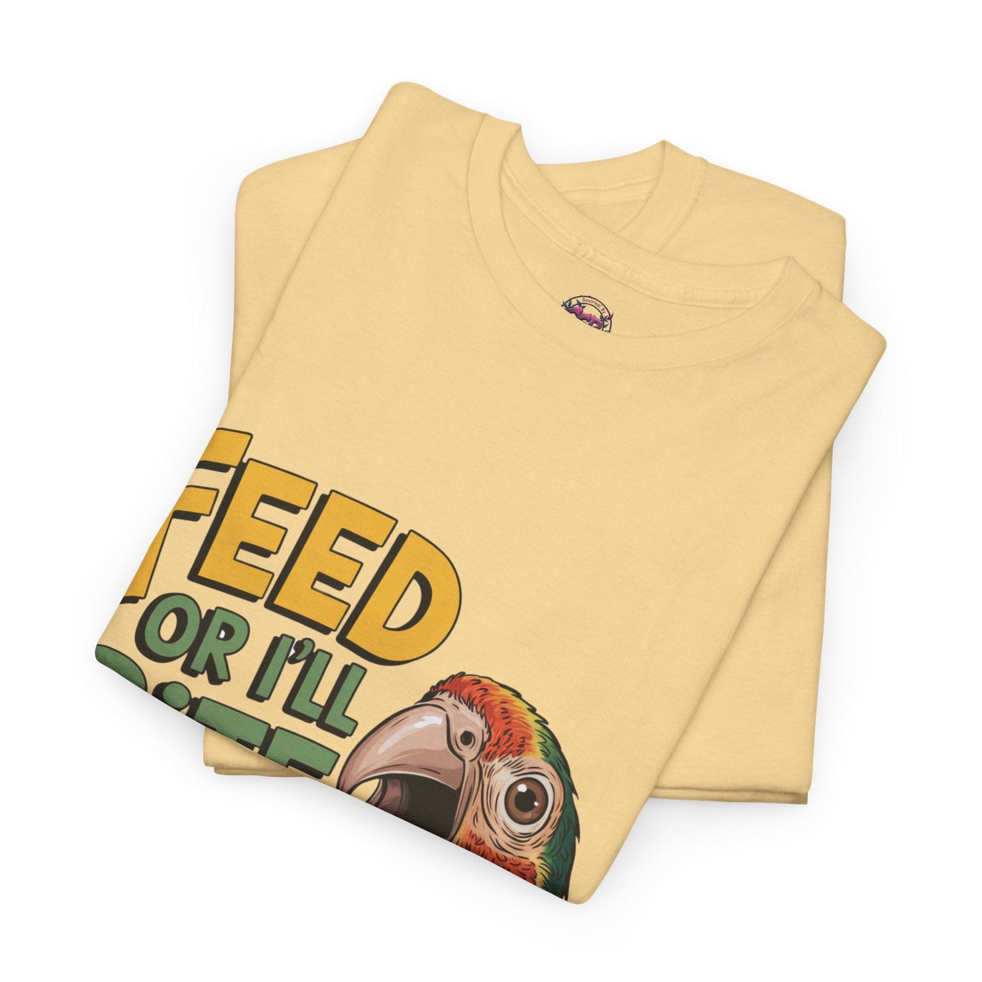 Funny Parrot T-Shirt - Feed or I'll Bite Ya! - SosirrealByDesign