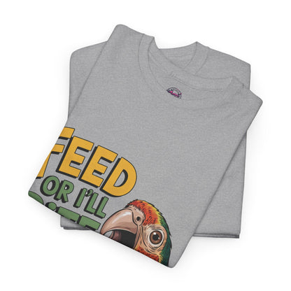 Funny Parrot T-Shirt - Feed or I'll Bite Ya! - SosirrealByDesign