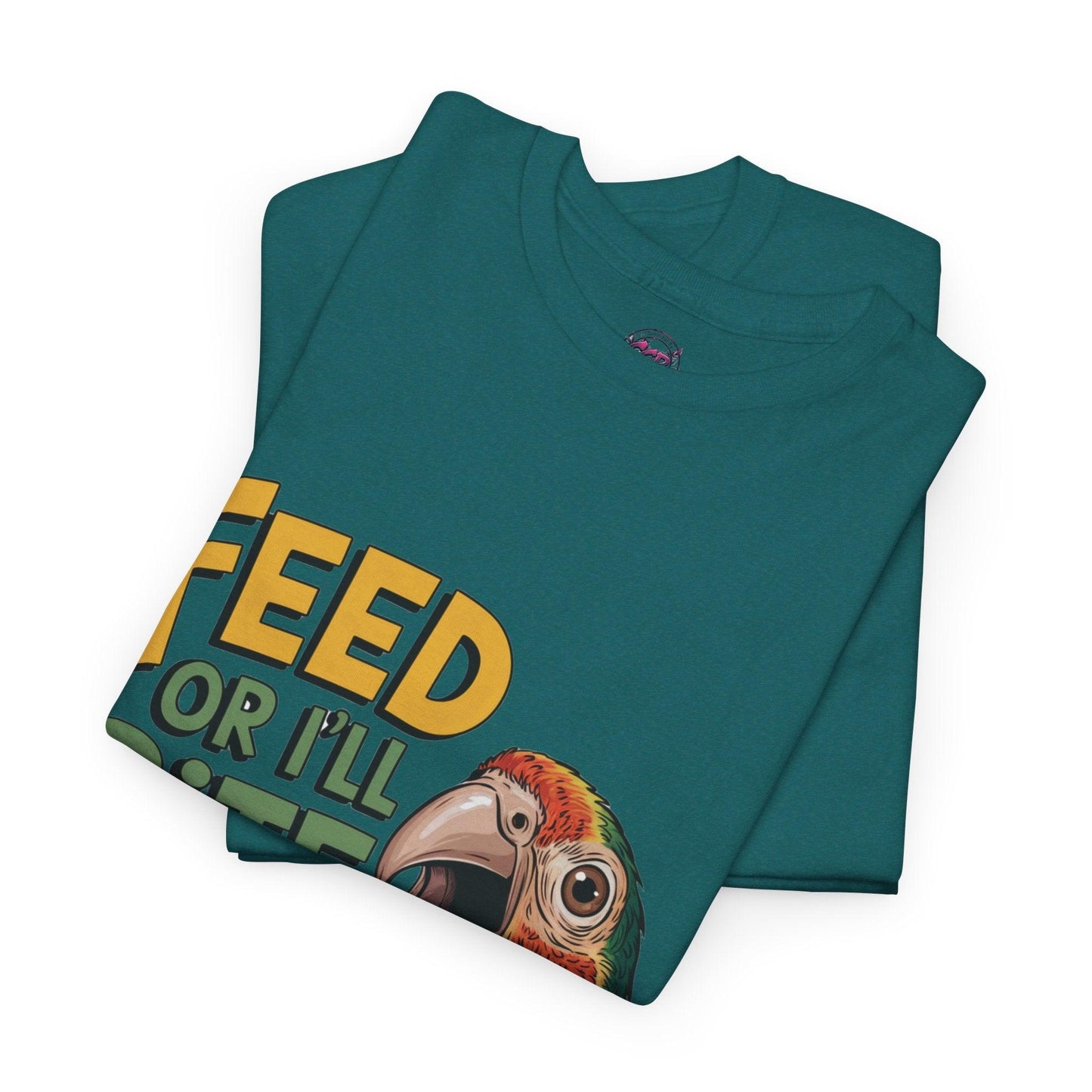 Funny Parrot T-Shirt - Feed or I'll Bite Ya! - SosirrealByDesign