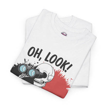 Funny Skeleton Graphic tee - 'Oh, Look! Nobody Gives a Shhh!' - SosirrealByDesign