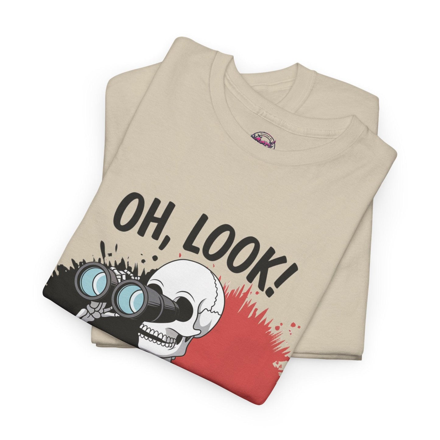 Funny Skeleton Graphic tee - 'Oh, Look! Nobody Gives a Shhh!' - SosirrealByDesign