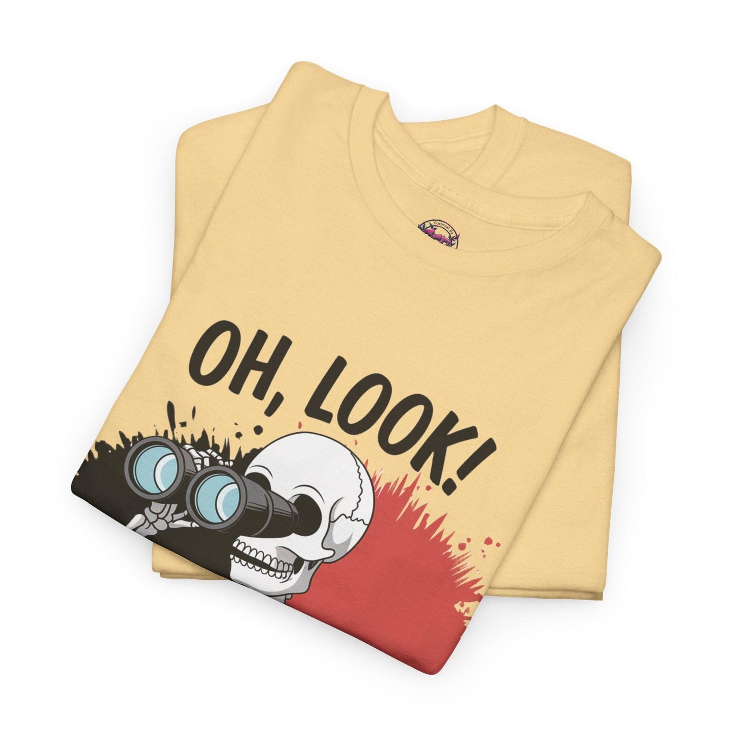 Funny Skeleton Graphic tee - 'Oh, Look! Nobody Gives a Shhh!' - SosirrealByDesign