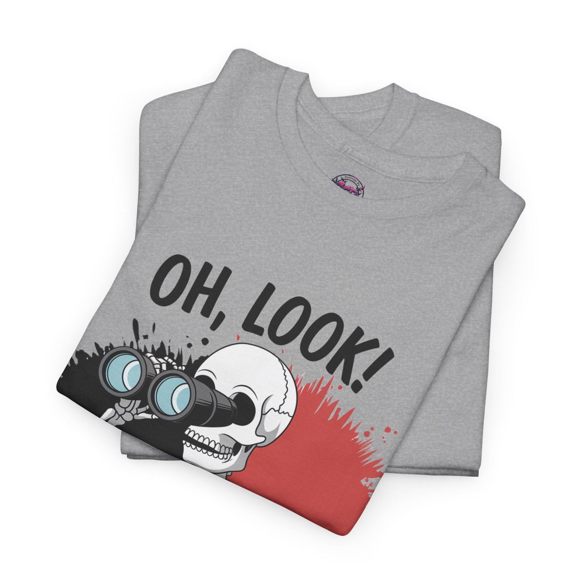 Funny Skeleton Graphic tee - 'Oh, Look! Nobody Gives a Shhh!' - SosirrealByDesign